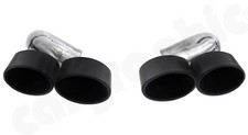 CARGRAPHIC Sport Doppel-Endrohr-e 115x89mm Matt-Schwarz Porsche Cayenne 957