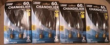 8 Feit 60W Bent Tip Candelabra Base Chandelier Bulbs