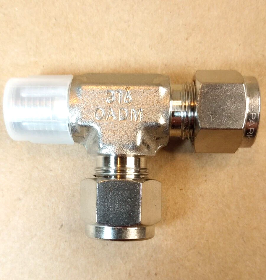 Parker Stainless Run Tee Union 8MRT8N-316, 1/2" A-LOK Tube x 1/2" NPT Pipe - Image 2 of 4