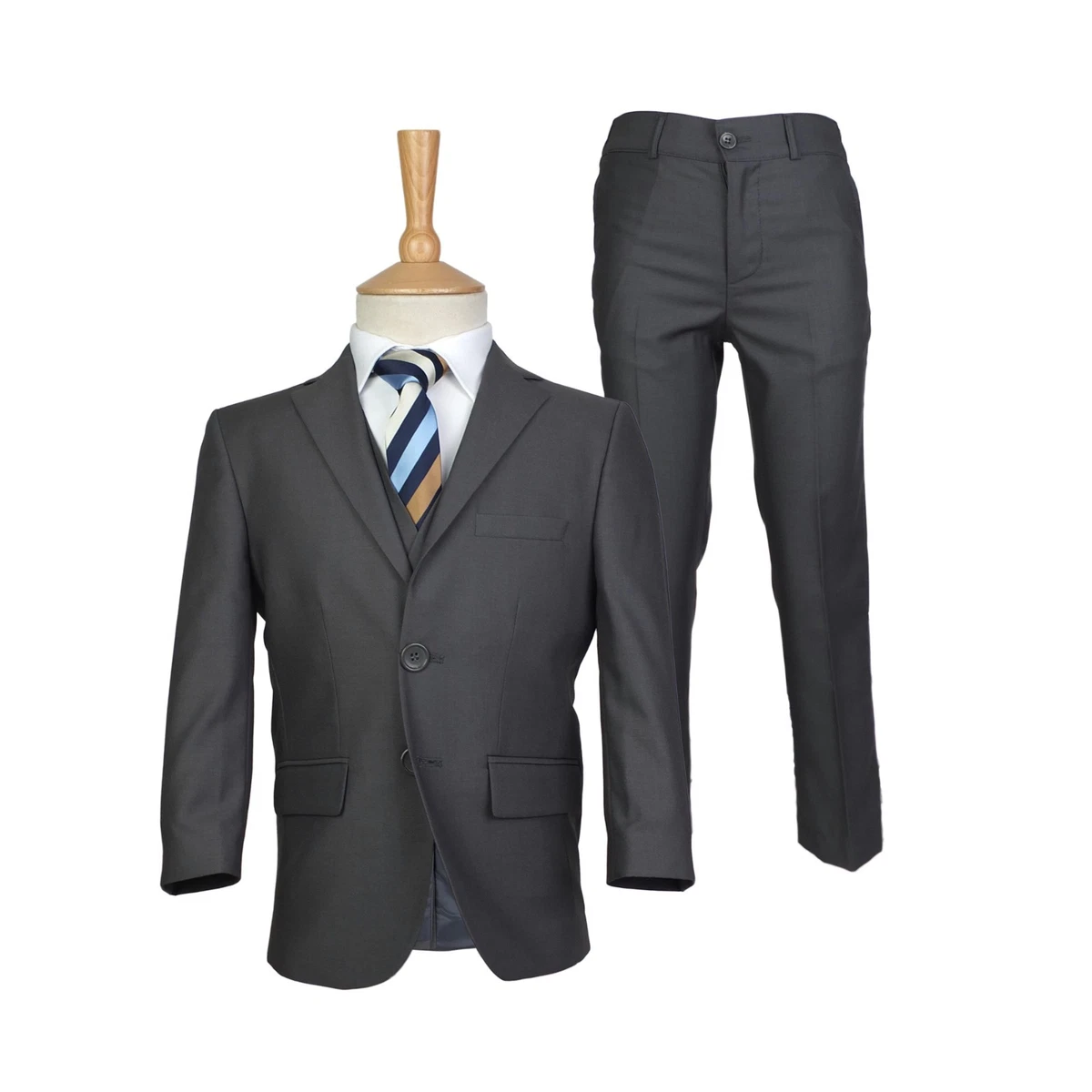 Boys charcoal top grey suit