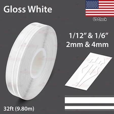 1/2" 12mm Vinyl Pinstriping PinStripe Styling Double Line Sticker GLOSS WHITE