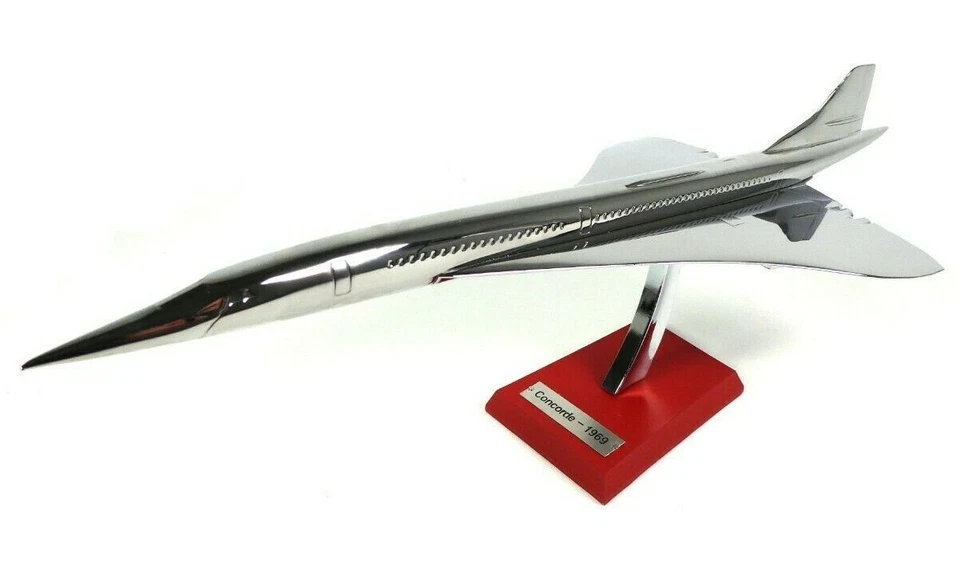 Concorde aérospatiale 1969 1 200 scale (30cm) Silver Chrome - Miniatur Flugzeug