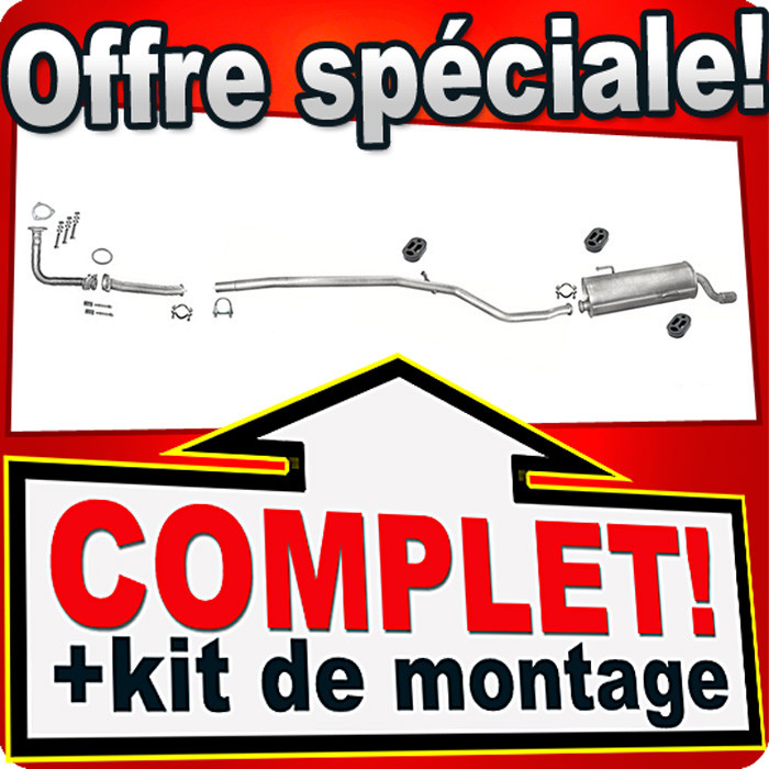 Échappement Peugeot 206 1.4 résout bruit et fuite gaz avec tuyau et silencieux arrière 1998-2001