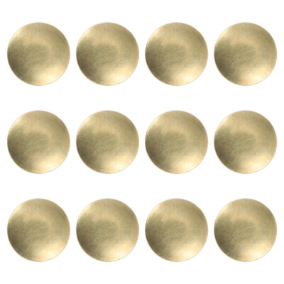 12pcs Brass Kitchen Cabinet Door Knobs Pulls Round Zinc Alloy Handles Knobs