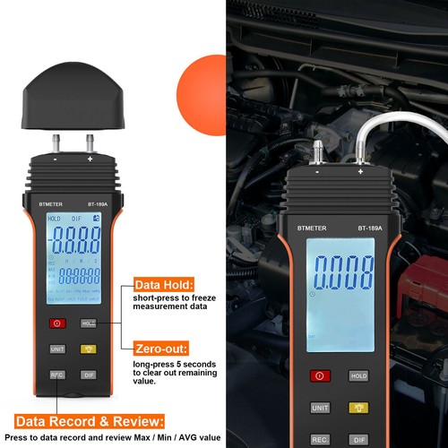 Digital Manometer Differenz Dual Port Luftdruckprüfer HVAC Gas Teste Meter - Picture 6 of 7