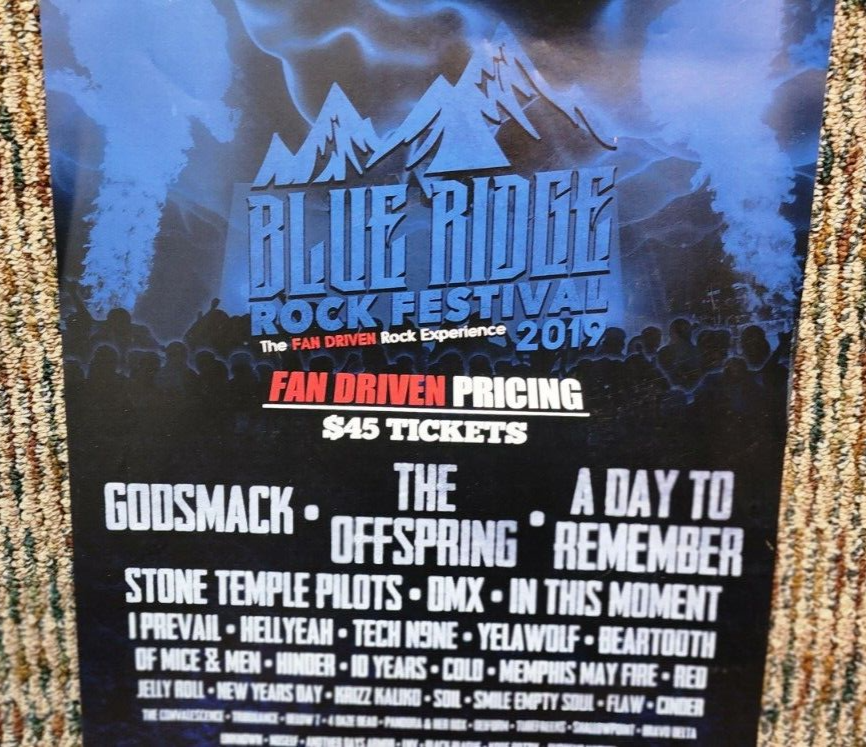 BLUE RIDGE ROCK FESTIVAL 2019 ORIGINAL Concert Poster DMX GODSMACK