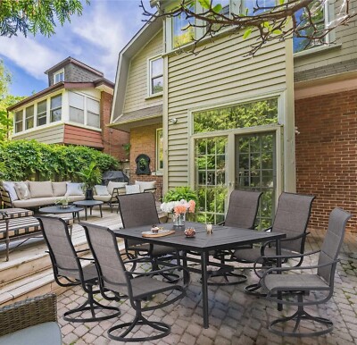7 Piece Patio Furniture Sets Outdoor Dining Sets Swivel Chair High Back Armchair