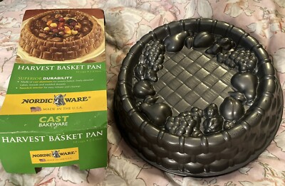 NEW NORDIC WARE MARIANNE HARVEST BASKET  10 CUP ALUMINUM NONSTICK CAKE PAN MOLD