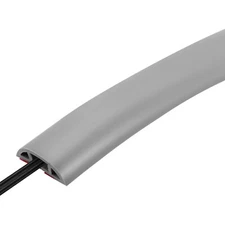 8FT Floor Cord Cover Self-Adhesive Cord Hider Floor 0.39" W x 0.24" H Grey