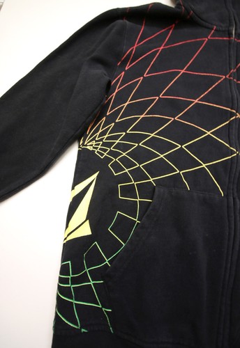 Volcom Full Zip Mask Hoodie Sweatshirt Boys Youth XL Black Rasta Luchador - Picture 4 of 14