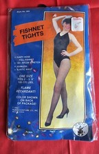 Vintage NOS 1992 Rubies Black Fishnet Tights Panty Hose 100-170 Pounds
