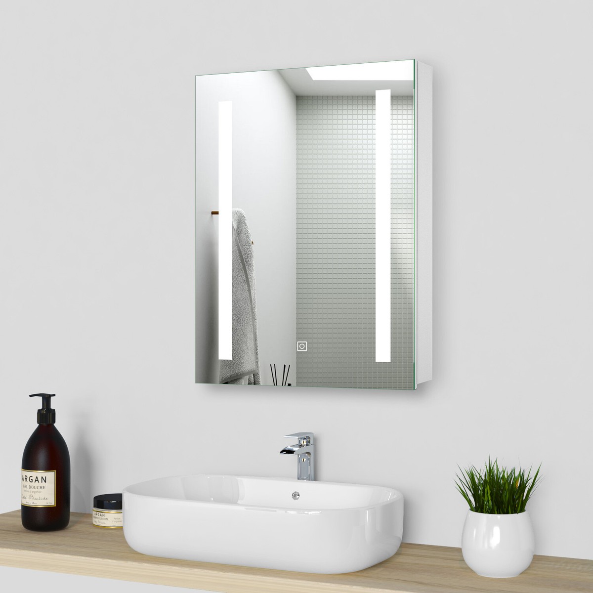 Led Bathroom Mirror Cabinet With Demister And Shaver Socket | Cabinets ...