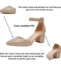 Dream Pairs Size 10 Women Low Chunky Block Heel Ankle Strap Pointed Toe Shoes Gl — photo 4