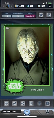Topps Star Wars Digital Card Trader Tier 8 - Mystery ??? Pons Base 4 - 170 cc