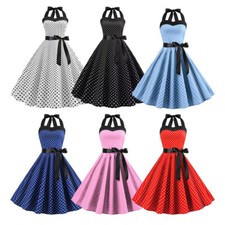 6 Colors Womens Vintage 50 60S Retro Rockabilly Pinup Polka Dot Party Swing Dres