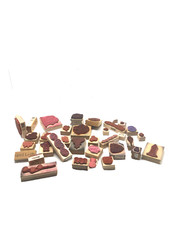 Huge Lot of 34 Themed Rubber Wood Stamps Hero Arts and more 1998 1999 2000