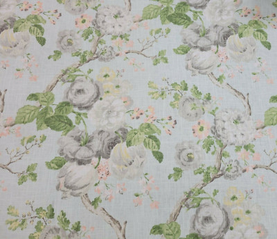 Manor House in Zephyr 54'' Wide P Kaufmann 55% Linen / 45% Rayon Floral Mint