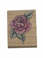 Romantic Rose Flowers Plant Exquisite Wood Rubber Stamp