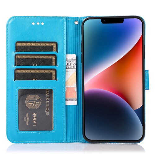 Flower PU Leather Wallet Phone Case For iPhone 16 15 14 13 12 11 Pro Max XR 7 8 - Picture 38 of 49
