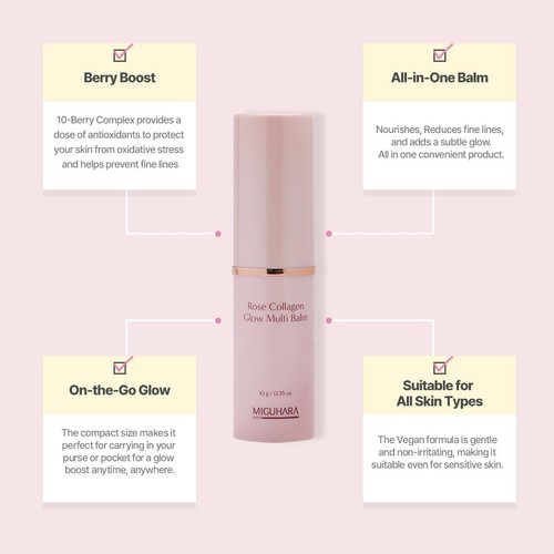 Rose Collagen Glow Multi Balm | Korean Skincare All-in-One Hydrating Multi Balm - Picture 5 of 7
