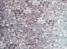 Dollhouse Miniature Gray Stone Wall Weathered Aged Embossed Card 1:12 Scale Wall