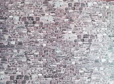 Dollhouse Miniature Gray Stone Wall Weathered Aged Embossed Card 1:12 Scale Wall