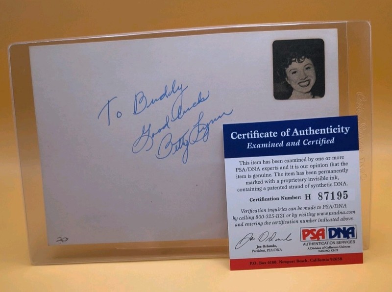 Betty Lynn SIGNED Album page PSA  Period auto early 60's Andy Griffith Show 