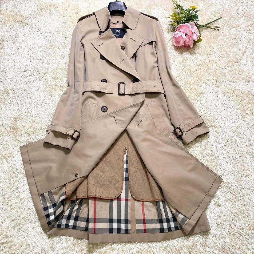 Burberry Oversized Trench Coat Honey Beige Belt Mega Check Large Size