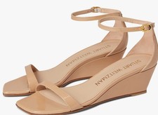 Stuart Weitzman Nudistcurve 50 Patent Wedge Sandal Sz 11