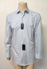Hugo Boss shirt 17.5 men's blue cotton dress NWT