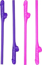 Pajitas para el pene para despedida de soltera - 12 unidades - ¡Artículo divertido! - ¡Envío GRATIS y EE. UU.!