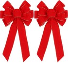 2 Pack Red Christmas Bows Outdoor Decorations,12”x20” Large Christmas Tree T