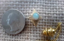 Vintage 10KT Yellow Gold Tie Tack with Opal Cabochon