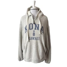 Austin’s Inc Kona Hawaii Soft Terry Hoodie Sweatshirt Women’s L Beach Resort