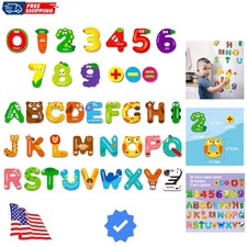 Magnetic Uppercase Letters and Numbers, Educational Learning Tool for Kids Wo...