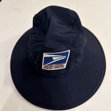 USPS United States Postal Service Bucket Sun Hat Navy Blue Wide Brim, Small
