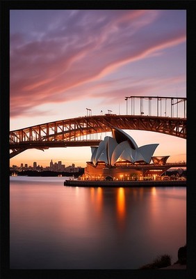 Lebendiger Hafen von Sydney gerahmtes Wandbild Poster Leinwanddruck Bild