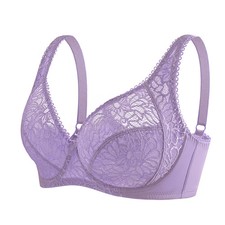 Lace Bra Women's Plus Size Floral Embroidery Underwire Support Comfort Underwear