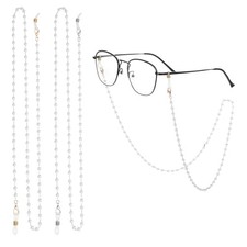2pcs Pearl Glasses Chain, Eyeglasses Chain Beaded Sunglasses Chains Pearl