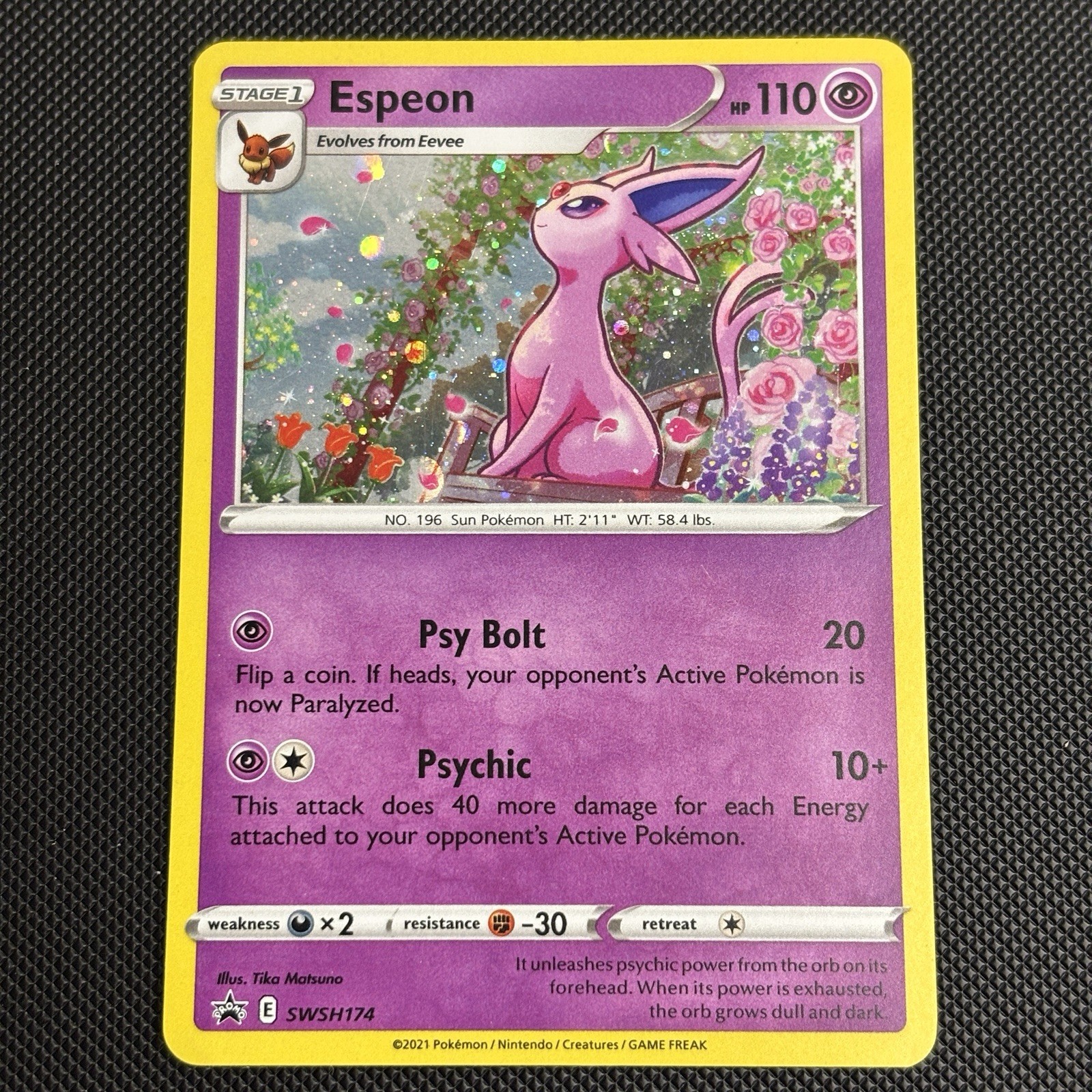 2021 Pokémon TCG The Pokémon Company Espeon SWSH174 Promo Holo ENG HP110