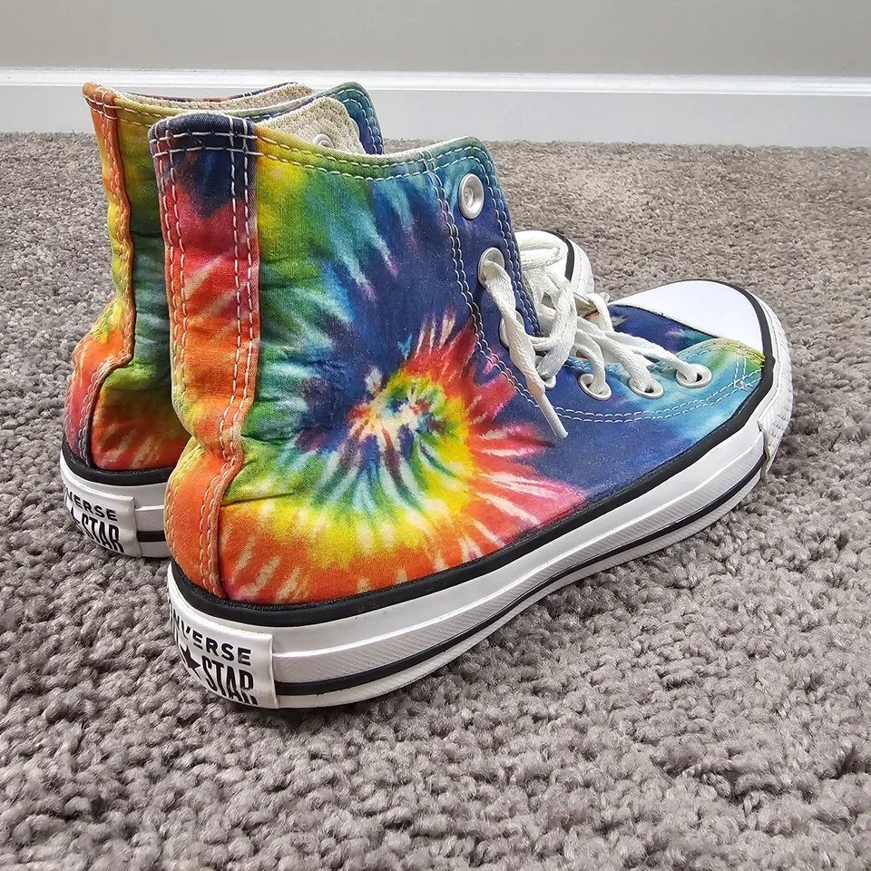 Converse Chuck Taylor All Star High Top Womens 6 Purple Tie Dye Lace Up 168996F - Image 2 of 4