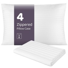100 Cotton Pillow Case Protector with Zipper, Standard Size 20x26 , 4 Pack,...