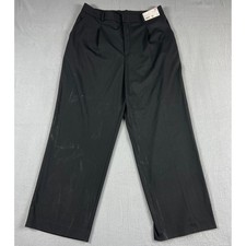 Uniqlo Womens XL Pleated Wide Pants Black High Waist Trousers Officewear NWT