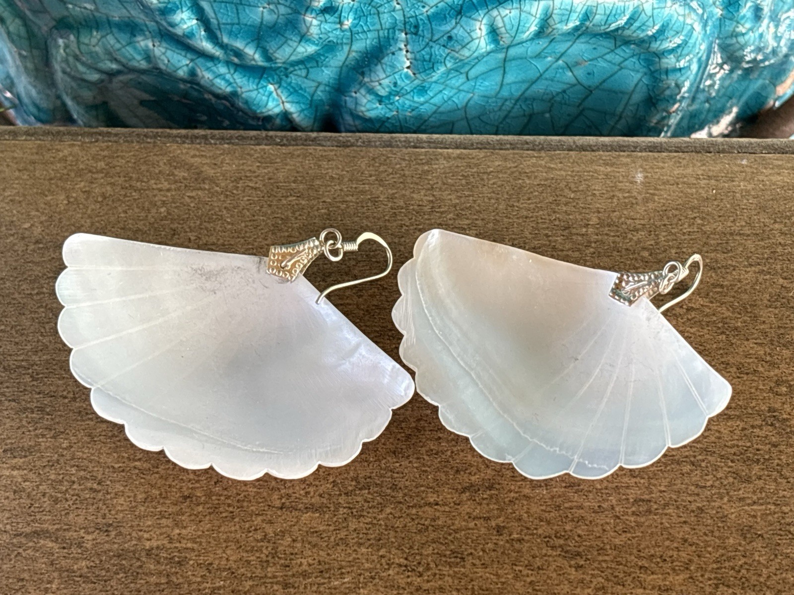 Natural Shell White Big Statement 925 Sterling Si… - image 4