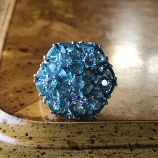 Natural Blue Apatite Sterling Silver Ring Size 5