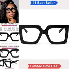 Oversized Square Blue Light Blocking Glasses Women UV400 Anti Eye Strain