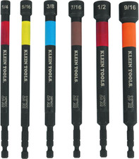 Klein Tools 32930 SAE Magnetic Impact Nut Setter Set, 6-Piece Color Coded Power
