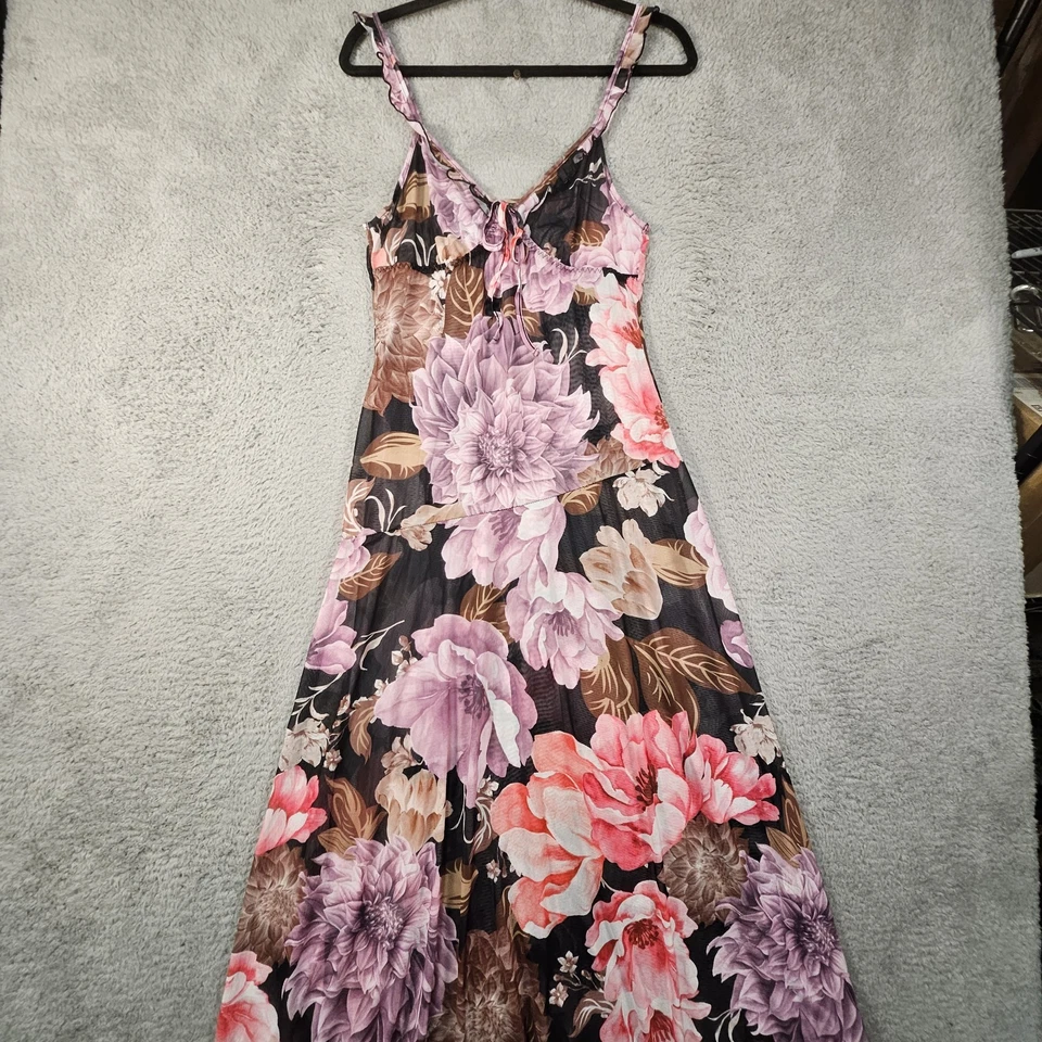 Vestido Babydoll Slip Tamanho XL Transparente Y2K Fada Floral Coquete Macio Menina Whimsigoth - Imagem 2 de 4