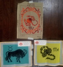 Needlepoint Canvas - Astrology Signs - Hand Painted Canvas - Canada/Italy x 3