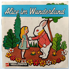 2x VIEW-MASTER 3D REEL  ALICE im WUNDERLAND  +Heft deutsch! Stereo Bildscheibe
